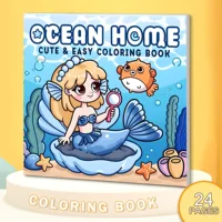 Ocean Home: Coloring Book for Adults Featuring Cute Cozy Daily Activities for Relaxation (Cozy Spaces Coloring) 1