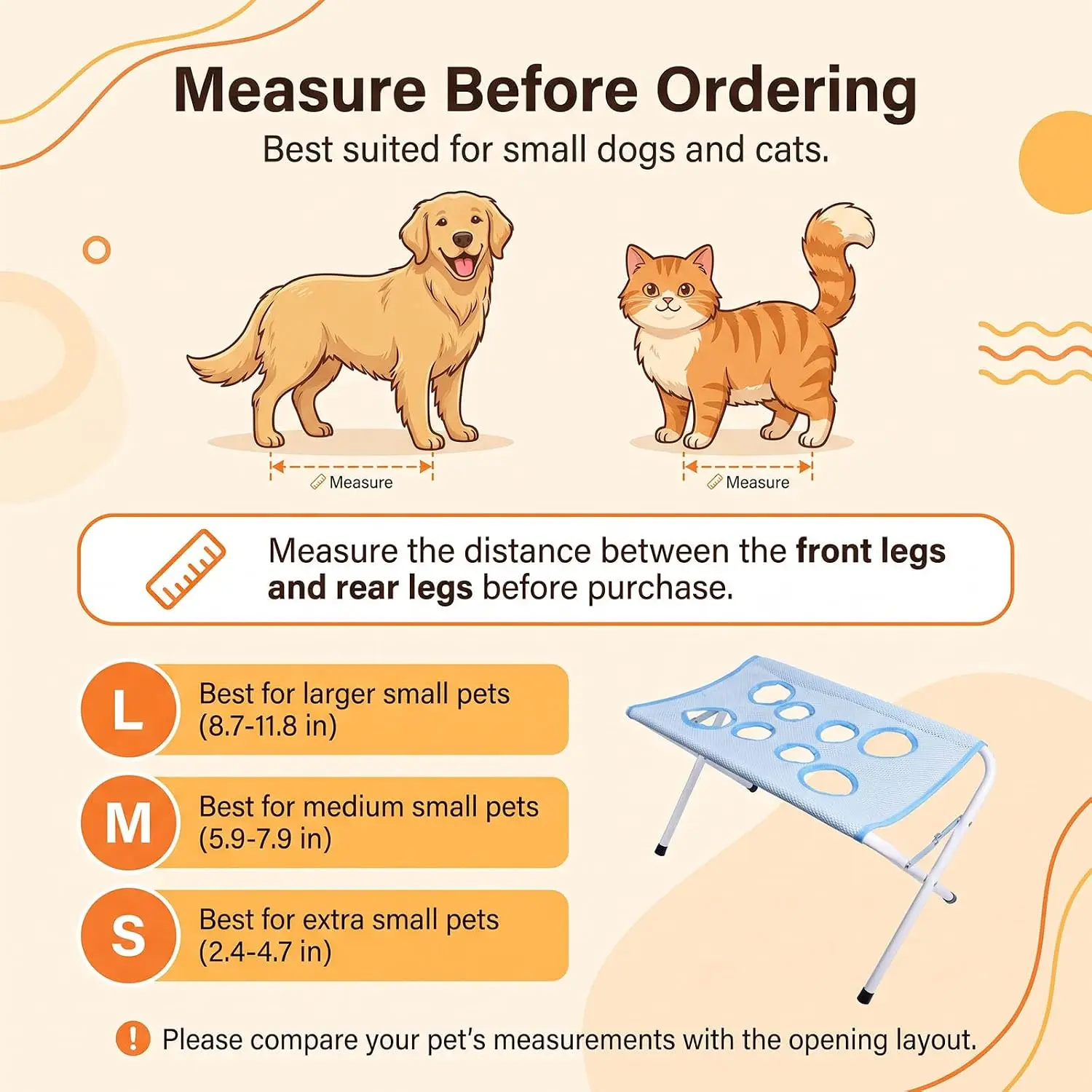 Supporto pieghevole per amaca per toelettatura animali, supporto per bagno cani e gatti, rete ad asciugatura rapida per taglio unghie, per animali di piccola e media taglia. - immagine 5