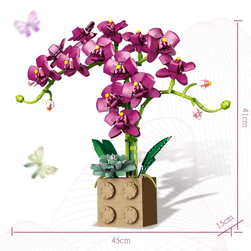 Orchid Flowers Building Blocks Block Construction Flowers Adult