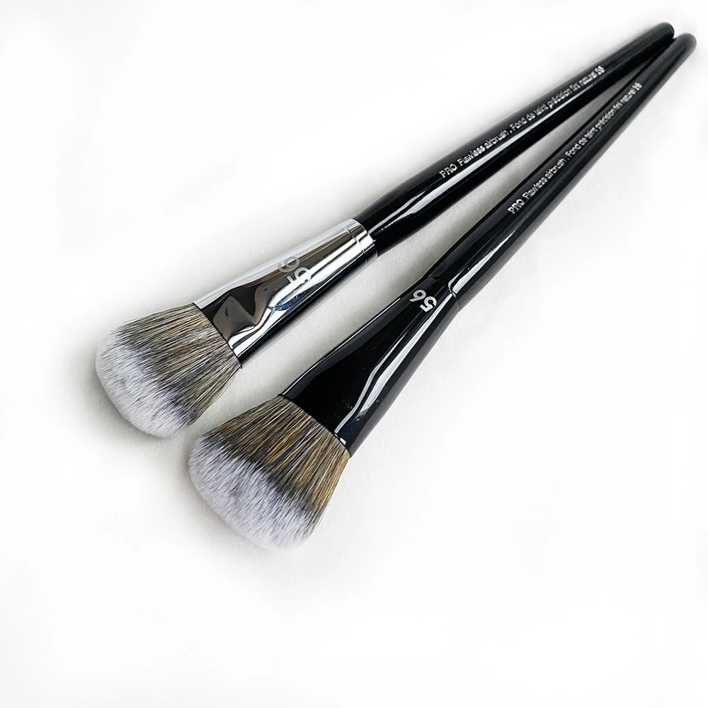 

PRO Black Foundation Airbrushed Makeup Brush #56 - Domed Medium-Sized Soft Synthetic Liquid Cream Cosmetics Beauty Tools