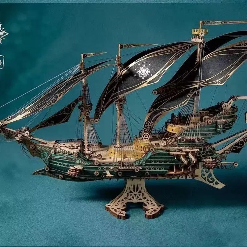 3D Wooden Puzzle Kits Steampunk Mysteries Pirate Ship of Future