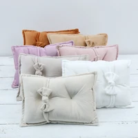 Newborn Photography Props Velvet Pillow Bowknot Hairband Baby Studio Shooting Basket Cushion Mat Photoshoot Accessories Set 2