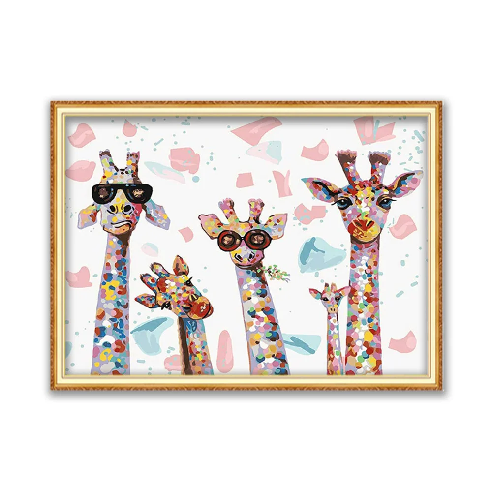 Tier Giraffe DIY Kreuzstich Stickerei 11CT Kits Handarbeit Handwerk Set Bedruckte Leinwand Baumwollfaden Home Dekoration Design – Detail 16