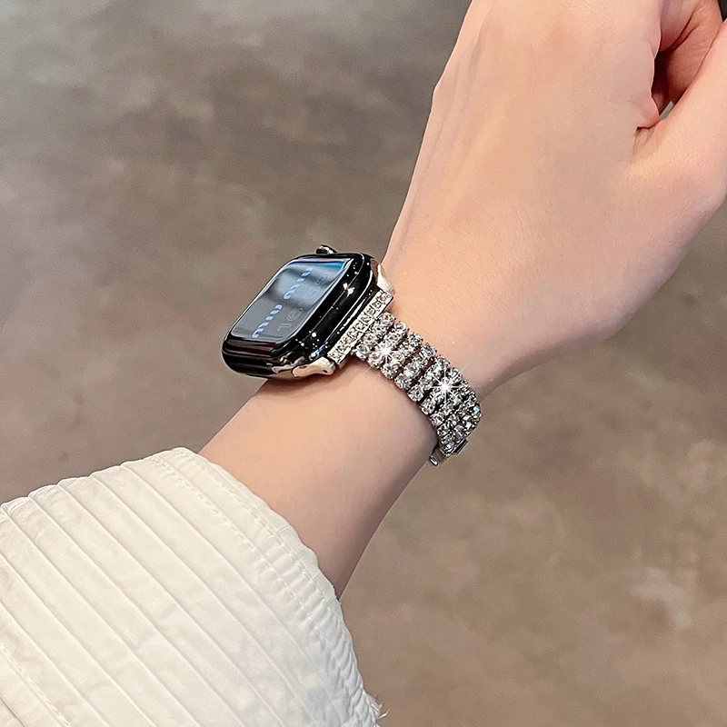 Elegant Diamond Metal Strap for Women - Premium Watch Bracelet