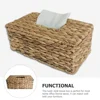 Rustic Hand Woven Tissue Boxes Napkin Basket Decorative Storage Bins Home Office Kitchen ganization Paper Towel Holder Desktop 2