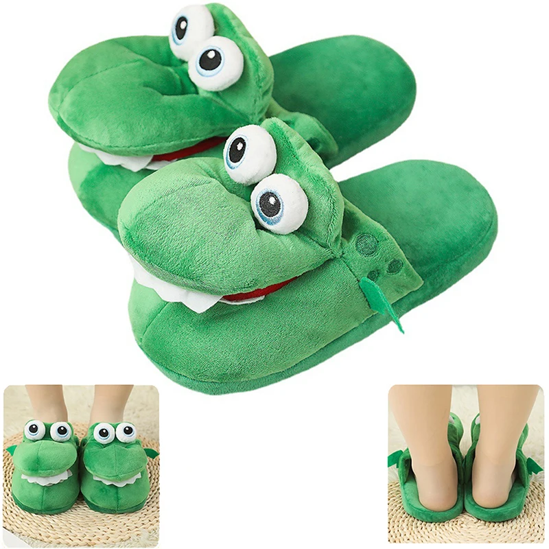 Cartoon Crocodile Cotton Slippers With Moving Mouth Funny Home Cotton Shoes Winter Walking Warm Christmas Gift For Men Women 6
