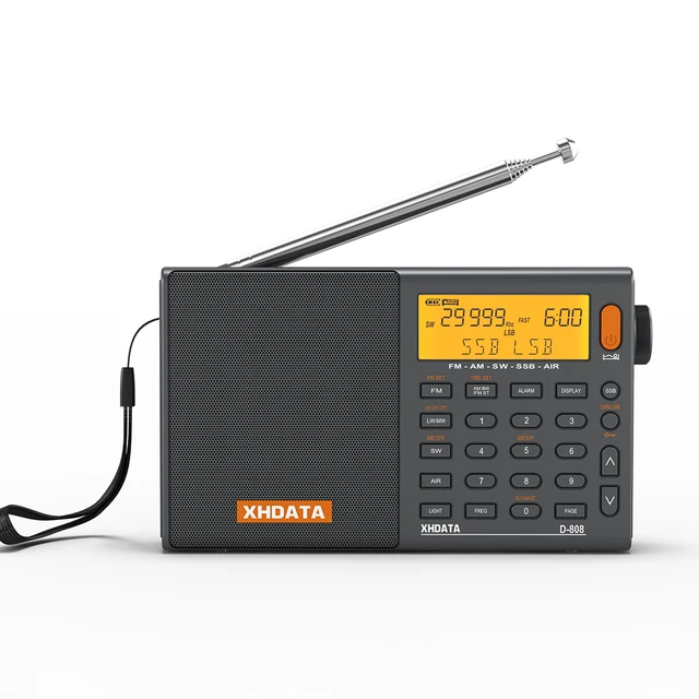 XHDATA SIHUADON D 808 المحمولة راديو رقمي FM ستيريو/SW/MW/LW SSB الهواء RDS سماعات راديو صغيرة تعمل لاسلكيًا مع شاشة الكريستال السائل ساعة تنبيه راديو|Rdio|  