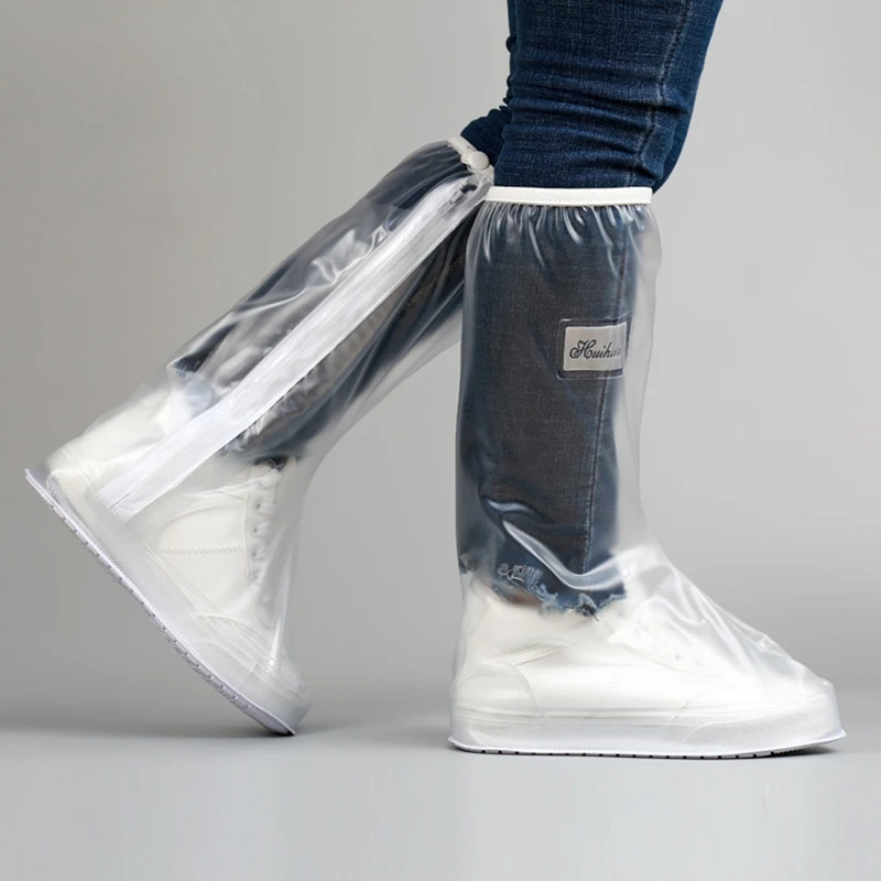 Reusable Waterproof Rain Shoes Covers Wellington Boots Outdoor Unisex Camping Wear Resistant Long tube Rain Boot Overshoes