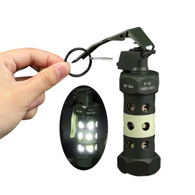  Portable Emergency Lamp Outdoor Camping Light Tactical Cosplay Model Prop Dummy Grenade Lamp Flashbang Grenade Model Light