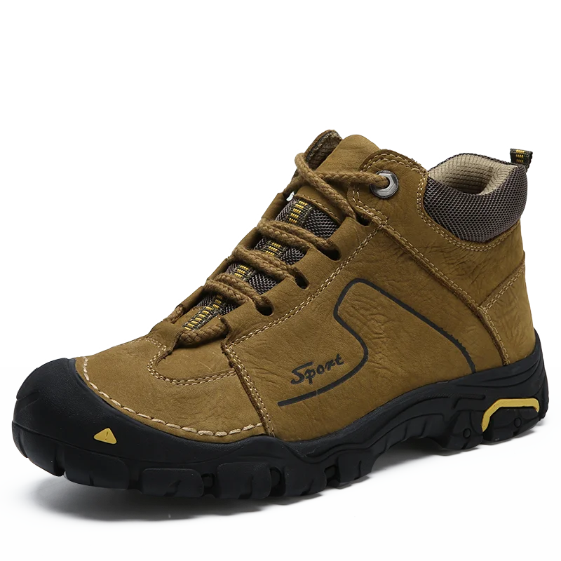 Trekking Sneakers Men Genuine Leather Shoes Brand Winter Outdoor