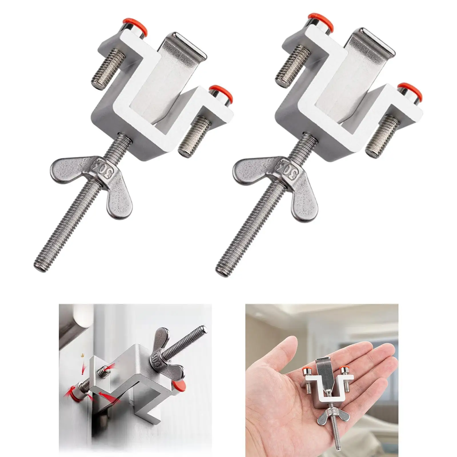 Portable Door Lock Aluminum Alloy Stable Protective Security Door Lock for Privacy Protection Traveling Dormitory Hotel Home