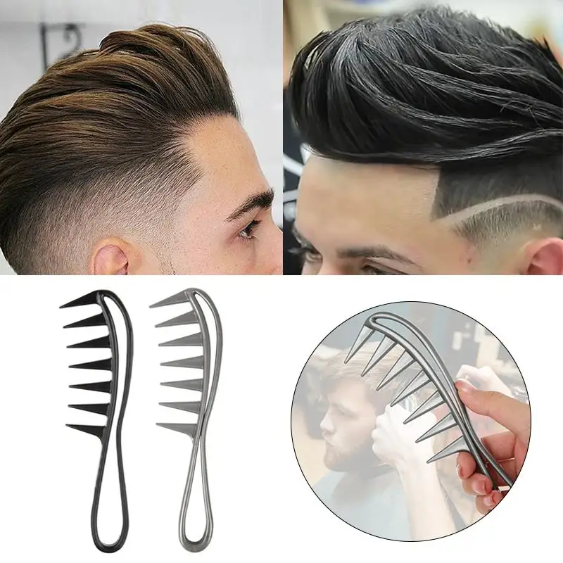 6er-Set Retro Herren Kämme – Breite Zähne, Antistatisch, Aus Harz, Für Frisur & Styling