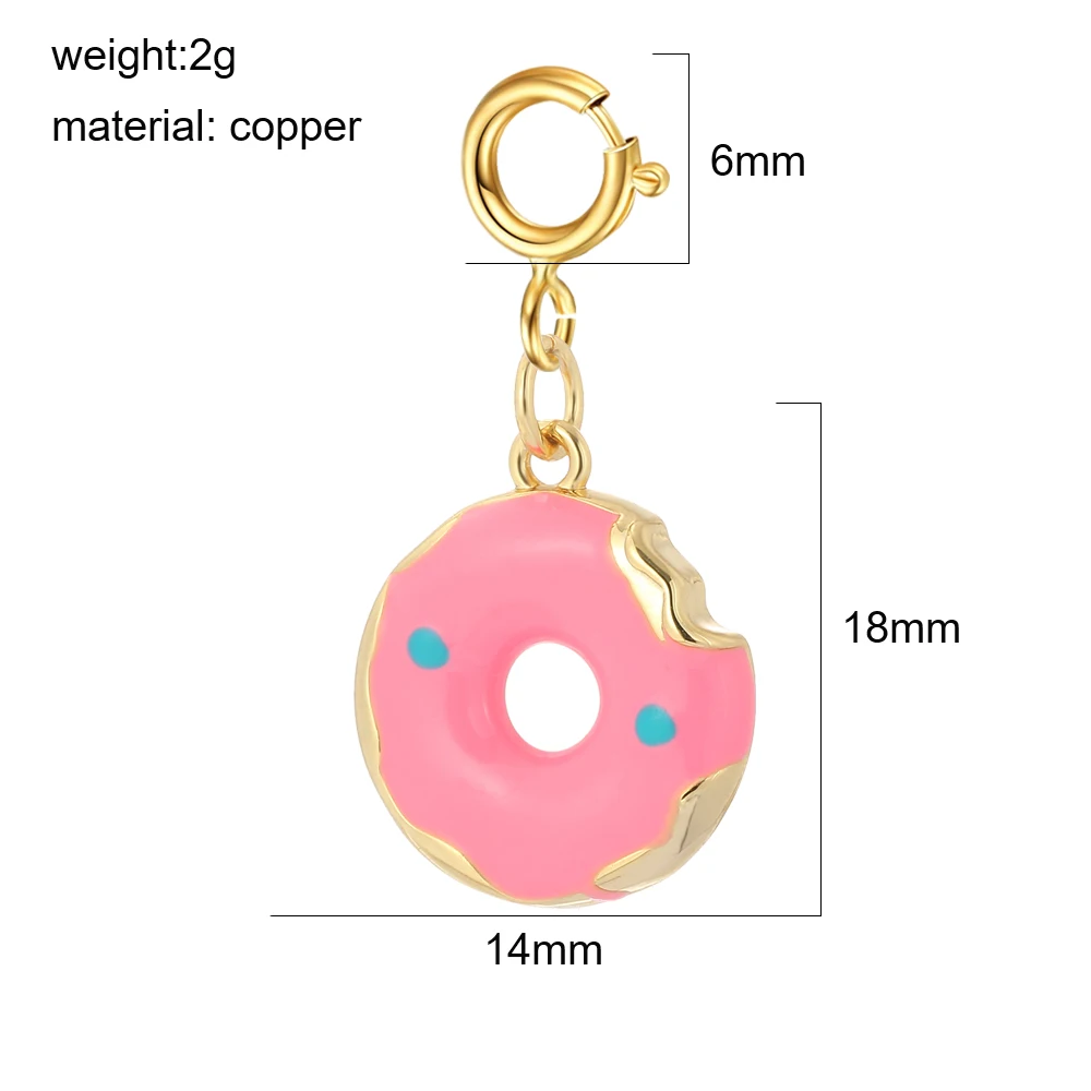 3 Stück rosa Y2K süße Emaille Charms Großhandel Herz Auge Stern Mond Getränk Eis Anhänger Karabinerhaken DIY Halskette Armband Schlüsselanhänger – Detail 9