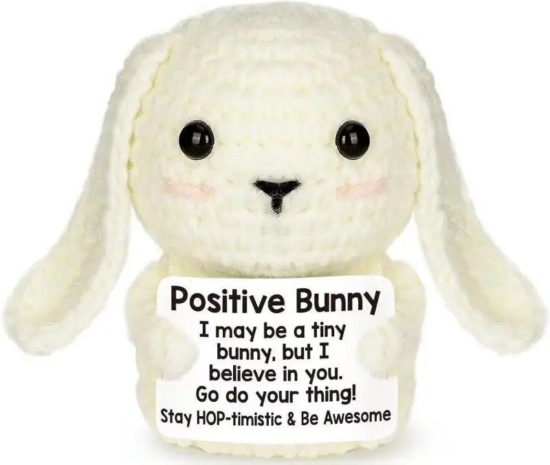Positive Crochet Baseball Bat Doll with Card