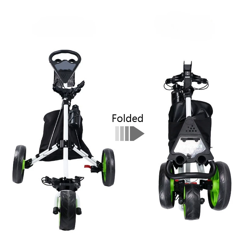 Golf Sports Three Wheeled Cart Easy To Fold, Detachable Small Volume Portable Aluminum Alloy Load-bearing Strong Golf Cart