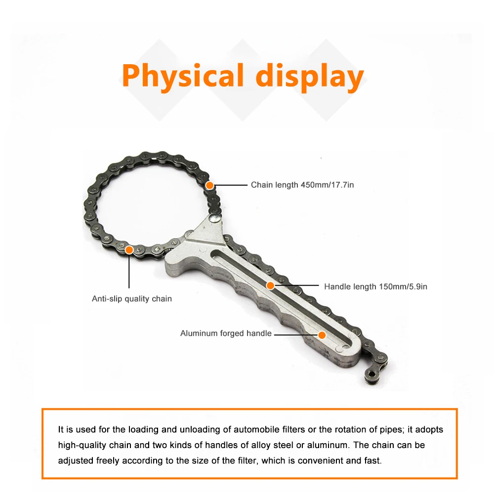 Oil Filter Wrench Plier Remover Chain Wrench Oil Fuel Filter Car Engine Tools Car Repair Tools car oil filter