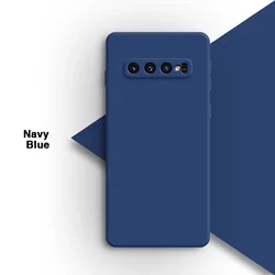 High - Quality Matte Soft Candy Color Silicone Phone Case - Samsung S10 6.1 Inch (Navy Blue)