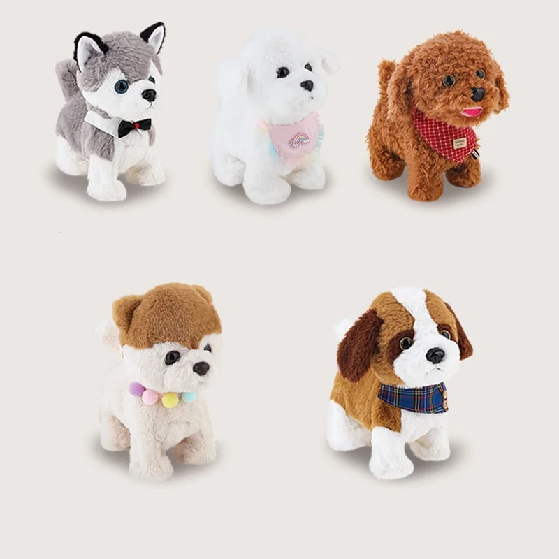 Plush Puppy Electronic Interactive Toys with 6 PCS Accessories Walking Barking Pretend Dress Up Stuffed Animal Pony 3