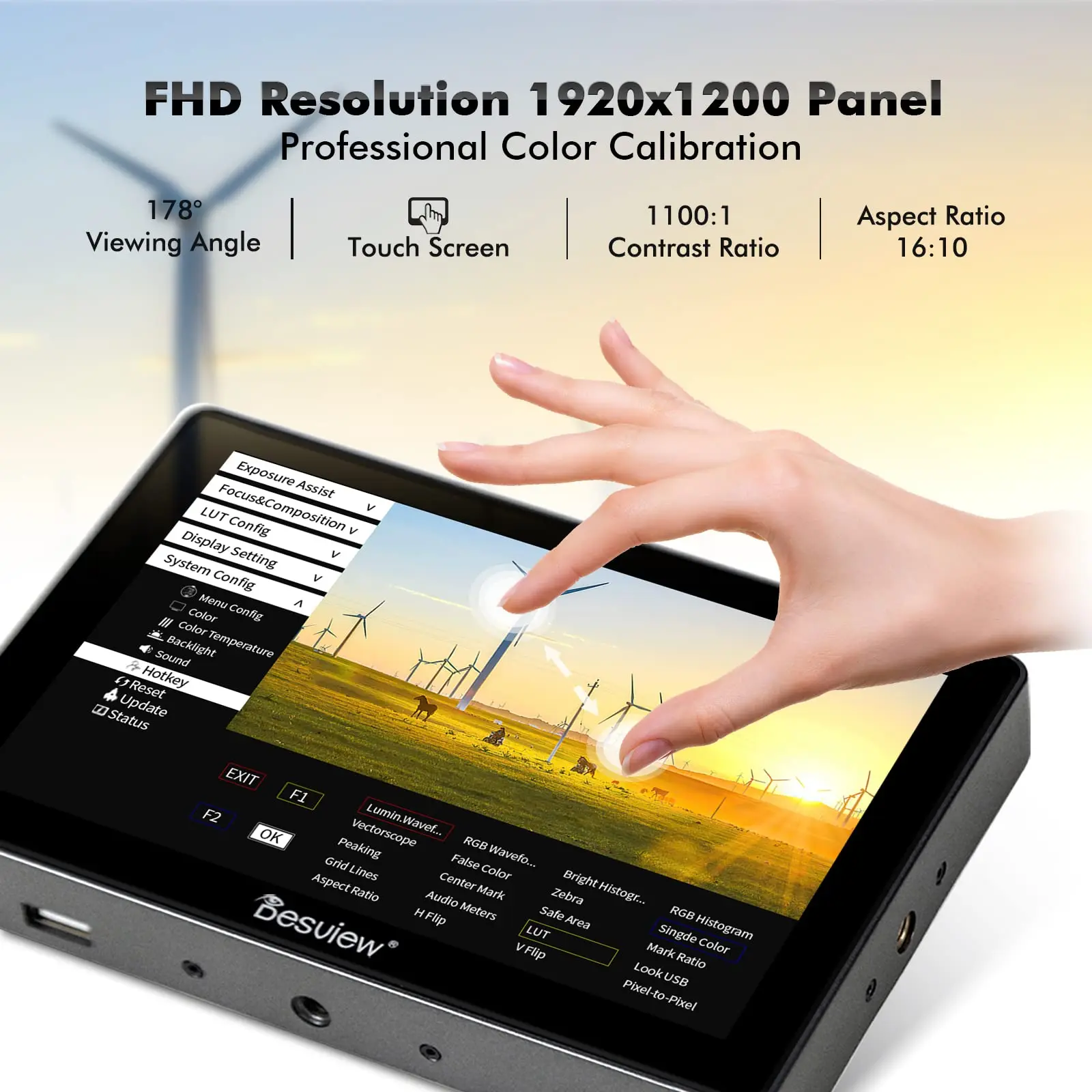 Desview R705 ī޶  450 Ʈ, 7 ġ, 4K HDMI ȣȯ Է , 3D LUT ġ ũ, ī޶  ̺ ۿ