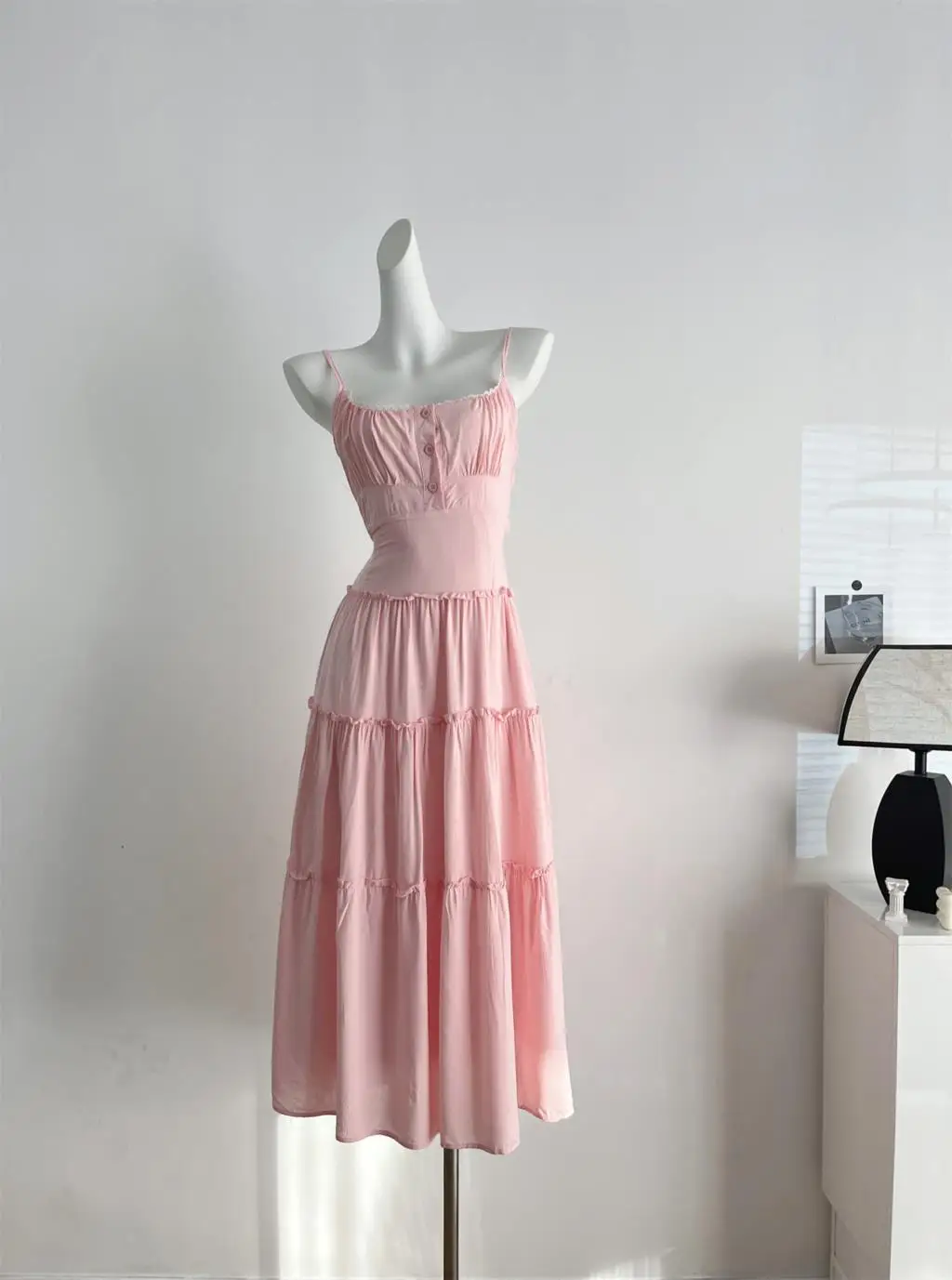 French Elegant Dresses for Women Solid Spaghetti Strap Summer New Ruffles A-line Casual Korean Chic Midi Vestidos Mujer