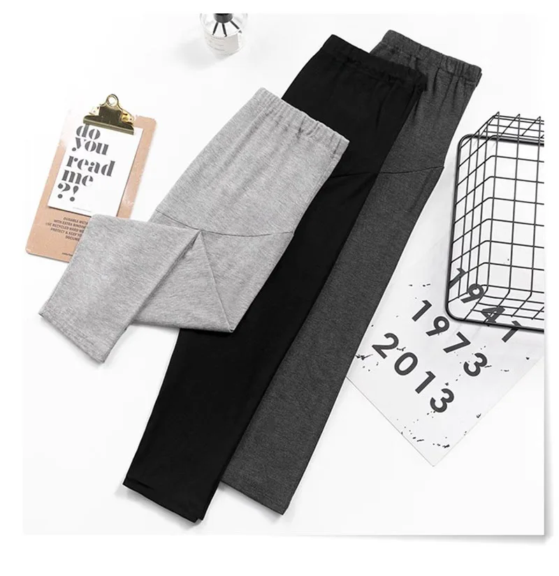 Low Waist Belly Cotton Maternity Skinny Legging Spring Casual Pencil Pants Clothes for Pregnant Women Autumn Pregnancy 3