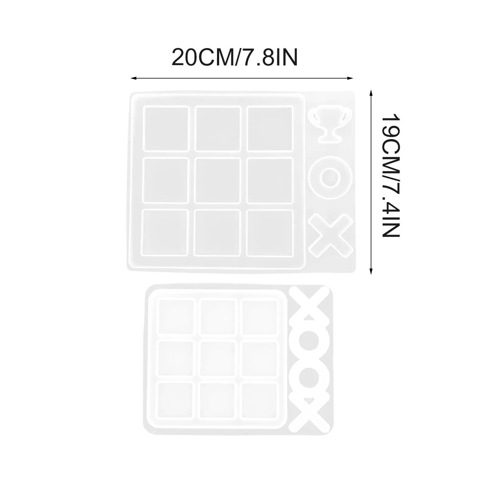 2Pcs 체스판 금형 실리콘 DIY 수동 크리스탈 에폭시 금형 논스틱 간편한 청소 공예 프로젝트를위한 창조적 인 수제 금형