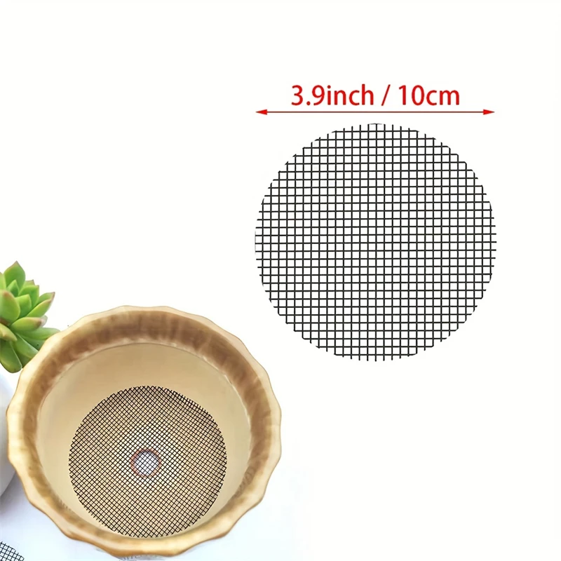 Flower Pot Hole Mesh Pad Round Drainage Hole Screens Prevent Soil Loss Anti Plant Drainage Screens Gasket 50pcs flowerpot gasket pot drain pad flower pot flower pot mesh pad plant pot plant drainage gasket
