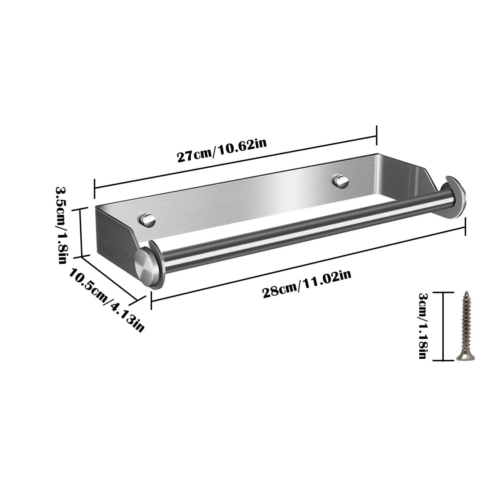 Wall Mounted Stainless Steel Kitchen Roll Holder No Drilling Paper Roll Holder Roll Holder Wall Roll Holder For Kitchen Cupboard