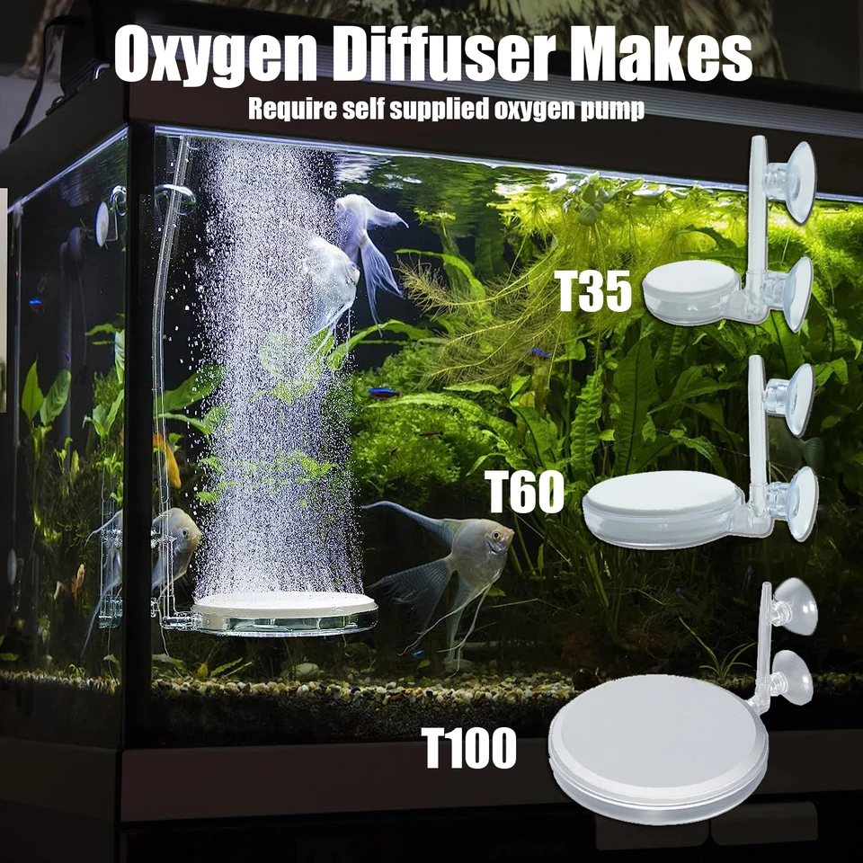 Carefree Nano Air Stone For Aquariums – Makes Super Tiny, Quiet Bubbles For Healthier Fish (Includes Accessories)