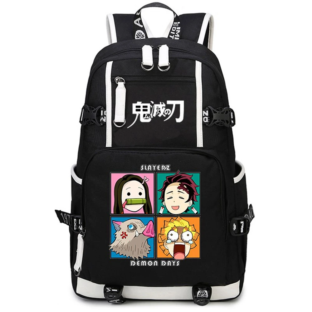 Unisex Anime Demon Slayer Kamado Tanjirou Nezuko Travel Rucksack Casual Schoolbag Student Backpack