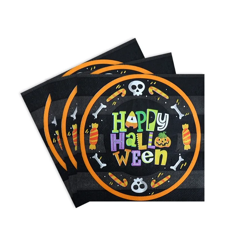 20pcs/Pac 33cm New Hot Sale Halloween Party Spooky Cute Holiday Theme Layout Creative Napkins Decorative Paper Placemats
