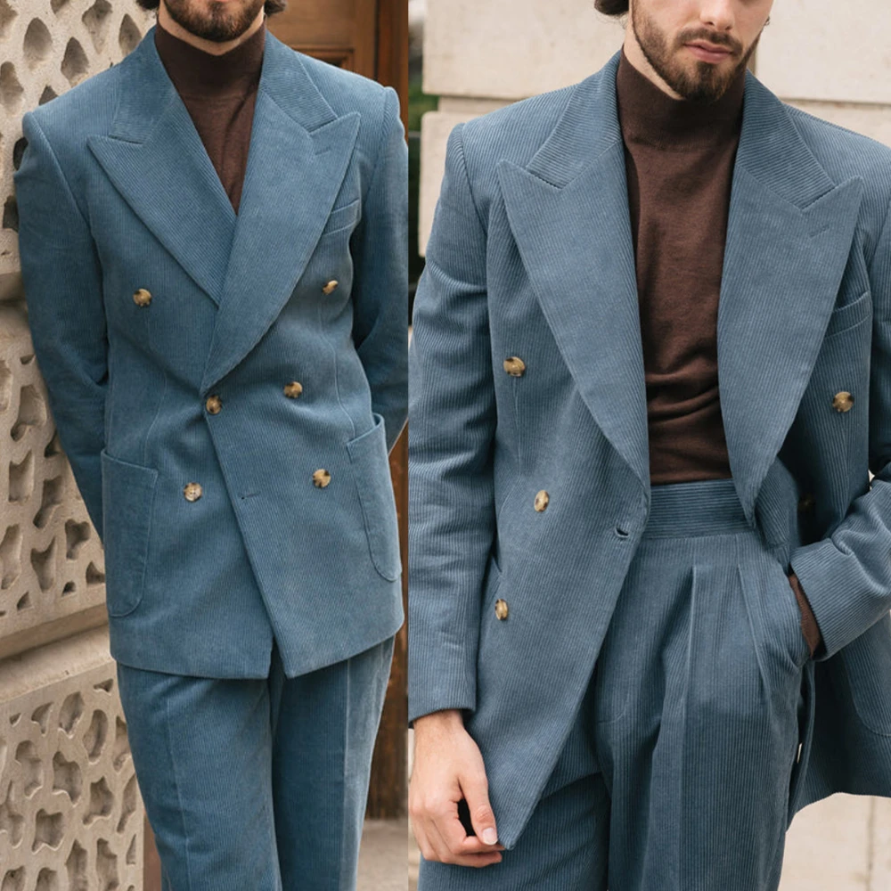 

Высококачественные мужские свадебные костюмы, пиковые лацканы, одежда для жениха, 2 предмета, для делового офиса, индивидуальный пошив, блейзер и брюки