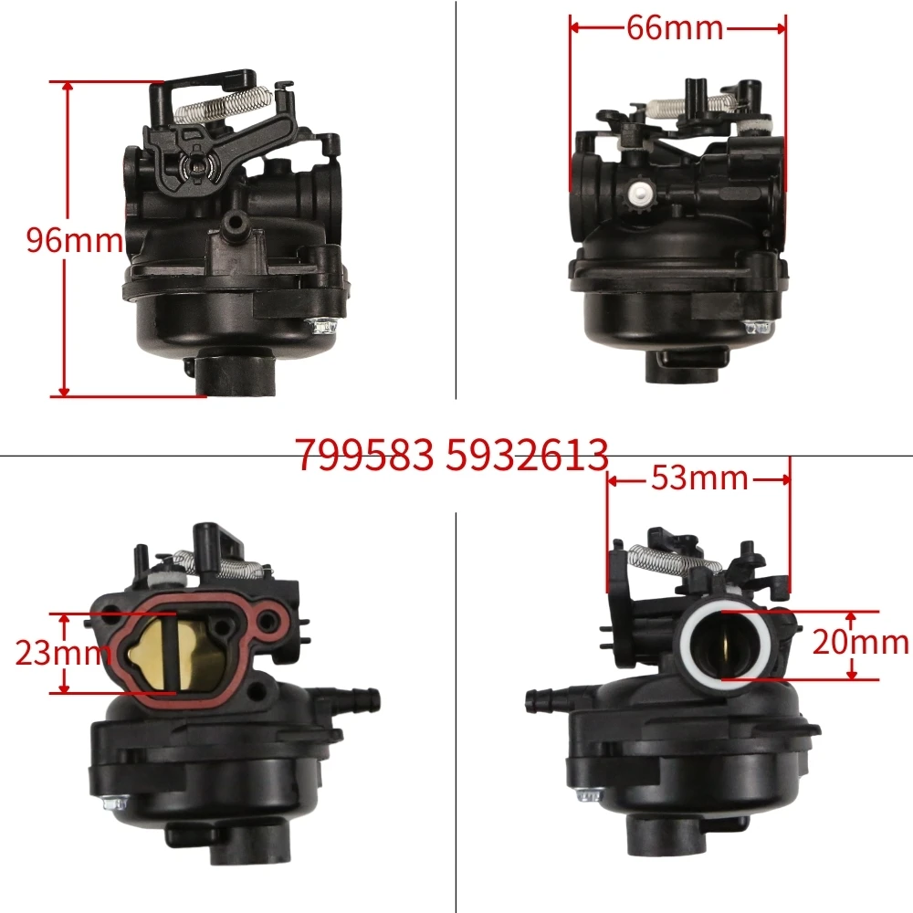 Rasenmäher-Motor-Vergaser für Briggs-Stratton 799584 593261 595656 591160 300E 450E 500E 550EX 125cc 140cc 4.5HP 591979 Set – Detail 10