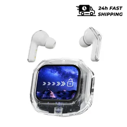 Smart Bluetooth Translation Earbuds with Touch Screen and HiFi Sound Quality (White - Ai)