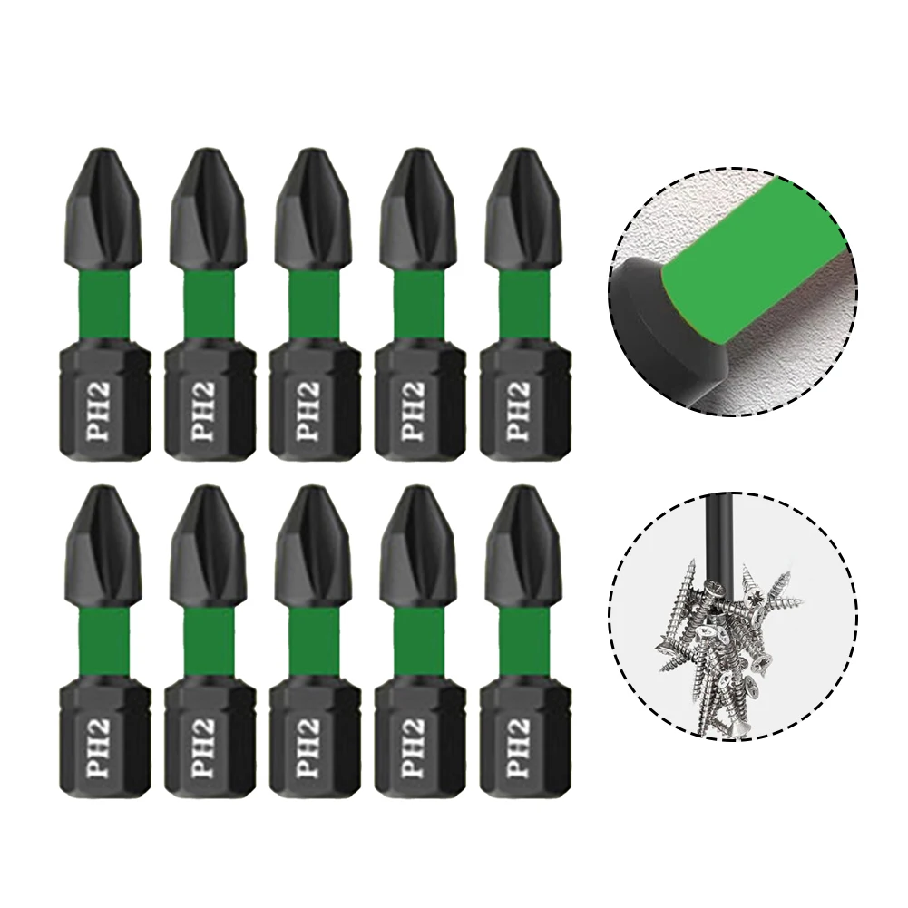 

10pcs 25mm Screwdriver Bit Set Hand Drill Tool Hexagonal Handle Strong Magnetic Anti Slip And Impact Resistant Screwdriver