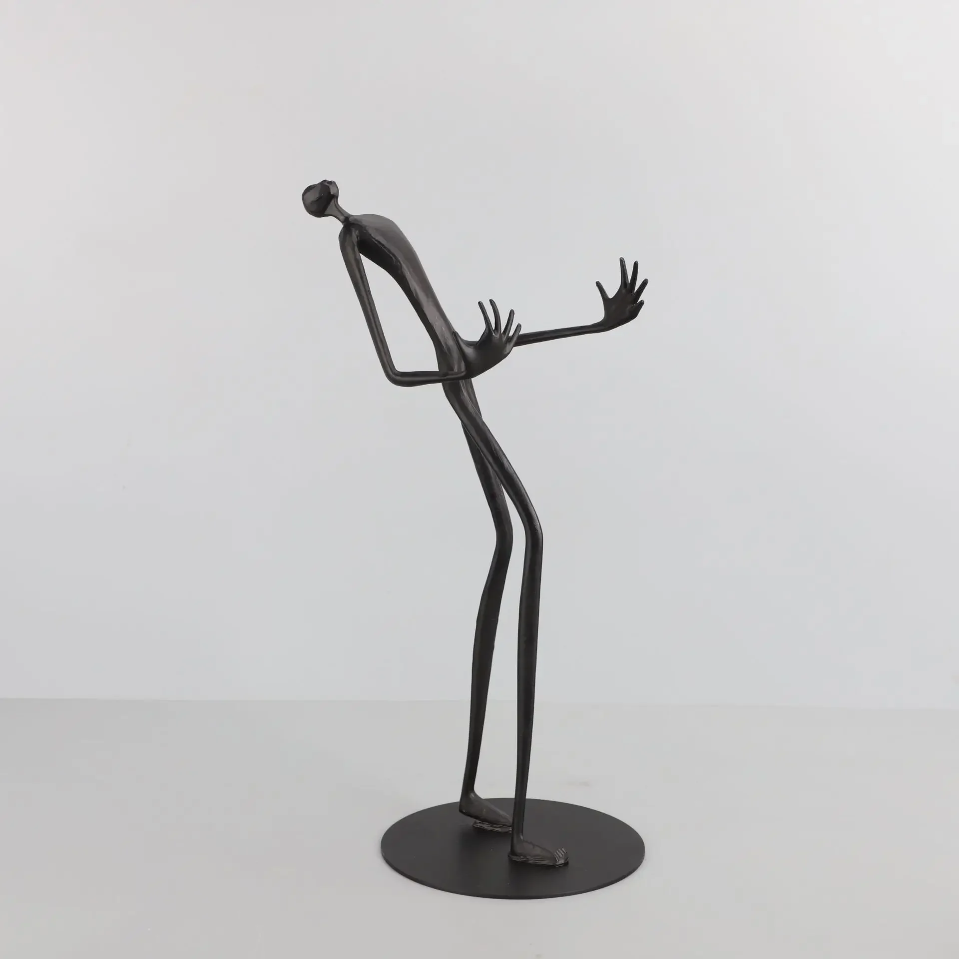 Men's Black Minimalist Desktop Sculpture with Gold Ball Accents