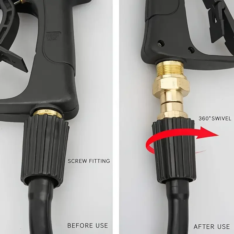 360 ° rotary joint - anti winding pressure cleaning hose joint solid brass M22-14 rotary joint for connecting spray gun to hose 5