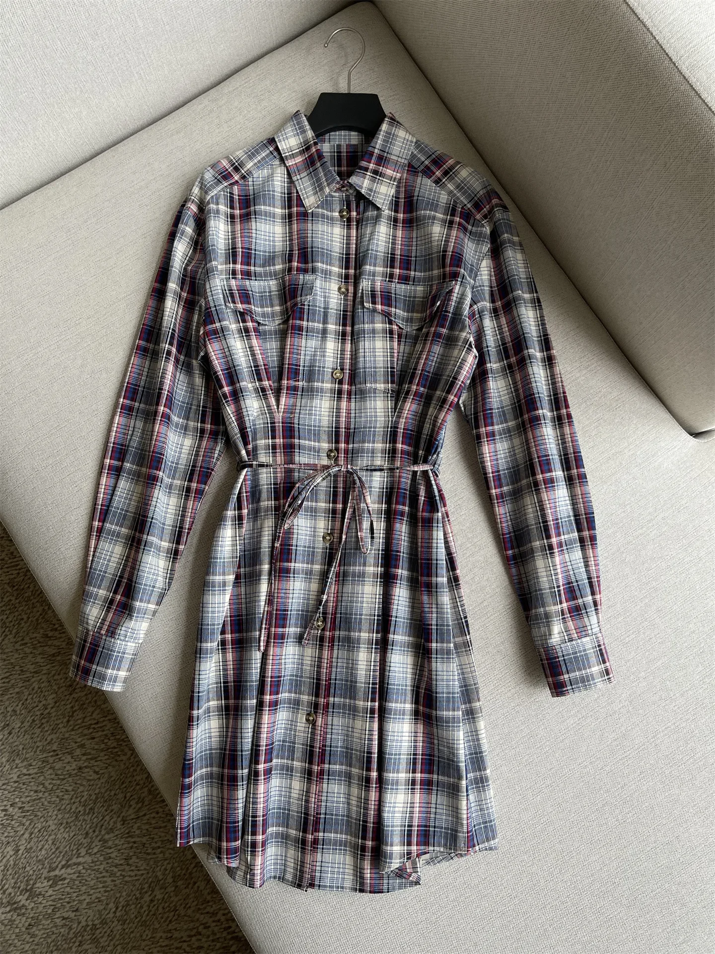 

2023 Early Autumn New Long Sleeve Pleated Shirt Style Dress Women