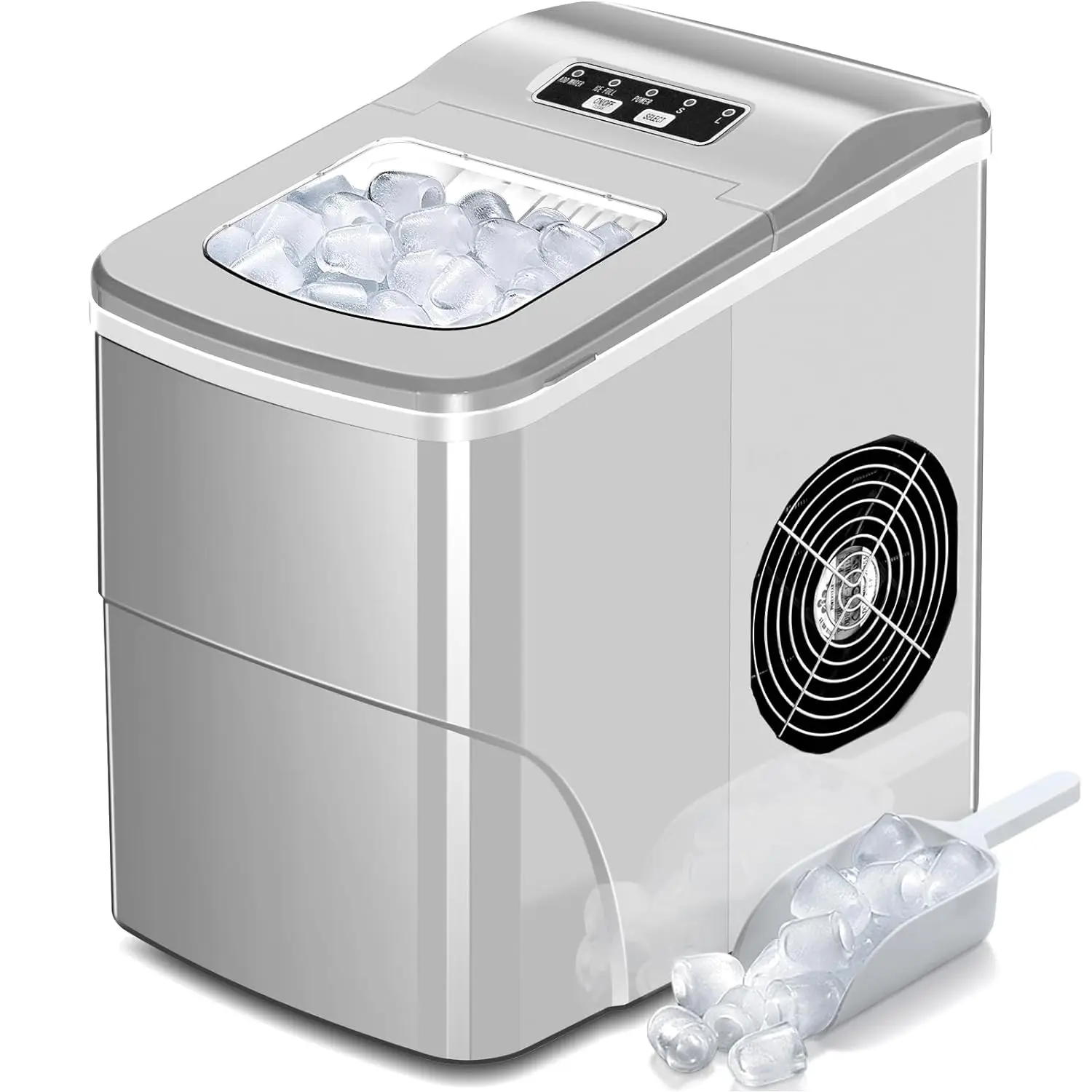 One-Key Operation, 33Lbs/24Hrs, Compact Ice Maker with Ice Scoop/Basket for  Home/Kitchen/Office/Bar - AliExpress