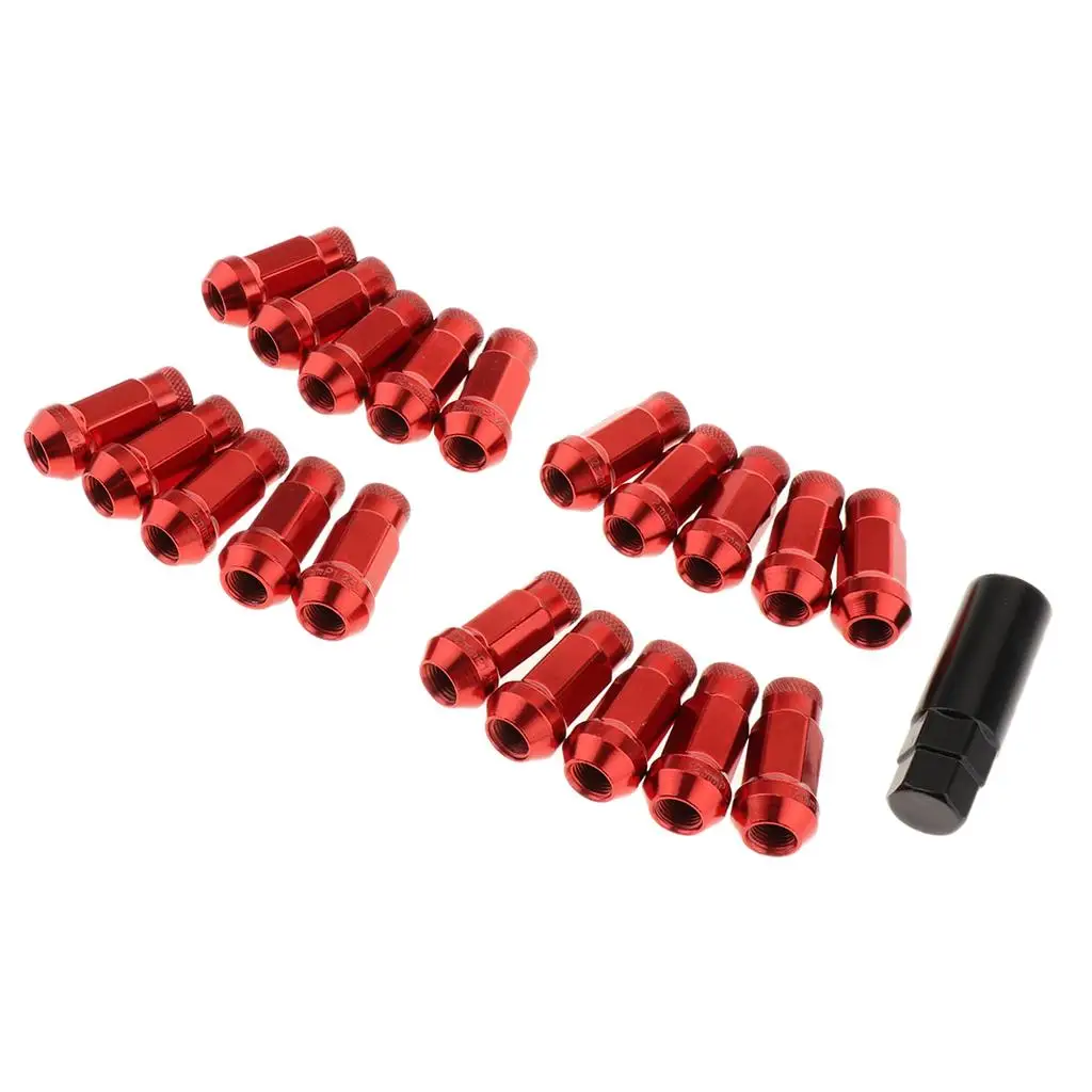 Metal Extended Dust Lug Nuts Wheel Rims Tuner W/Lock M12x1.25