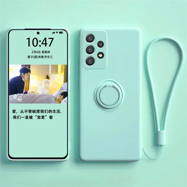 Magnetic Ring Holder Liquid Silicone Phone Case