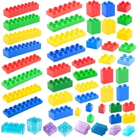 MOC Big Building Blocks Compatible With Duploes Base Bricks Thick Thin Square Assemble Children's DIY Educational Creative Toys 1