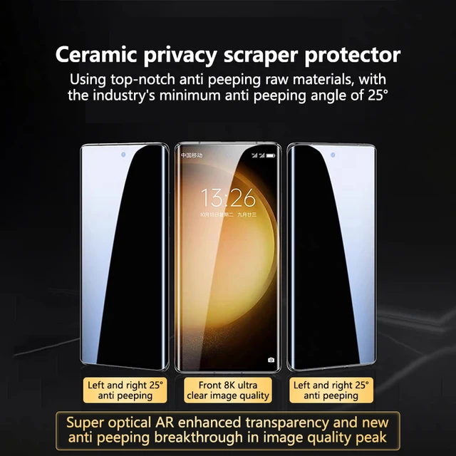 Protection d'écran anti-espion pour Samsung Galaxy, film céramique, confidentialité, pas de verre, S24, S23 Ultra Plus, A54, A34, A52, A32, A12, 3 pièces 2