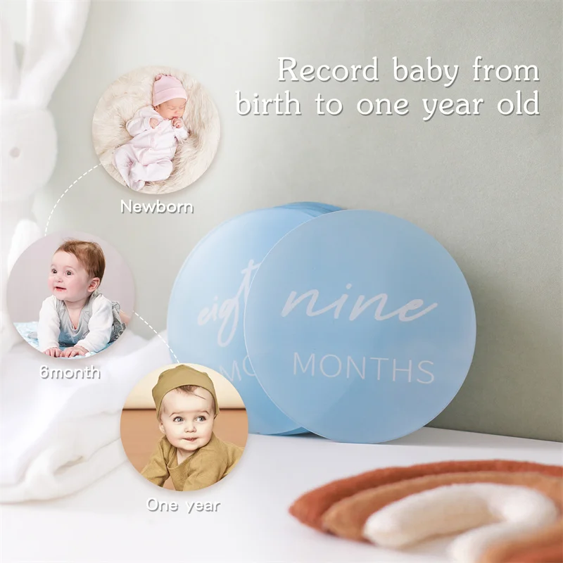13PCS Acrylic Baby Milestone Monthly Cards
