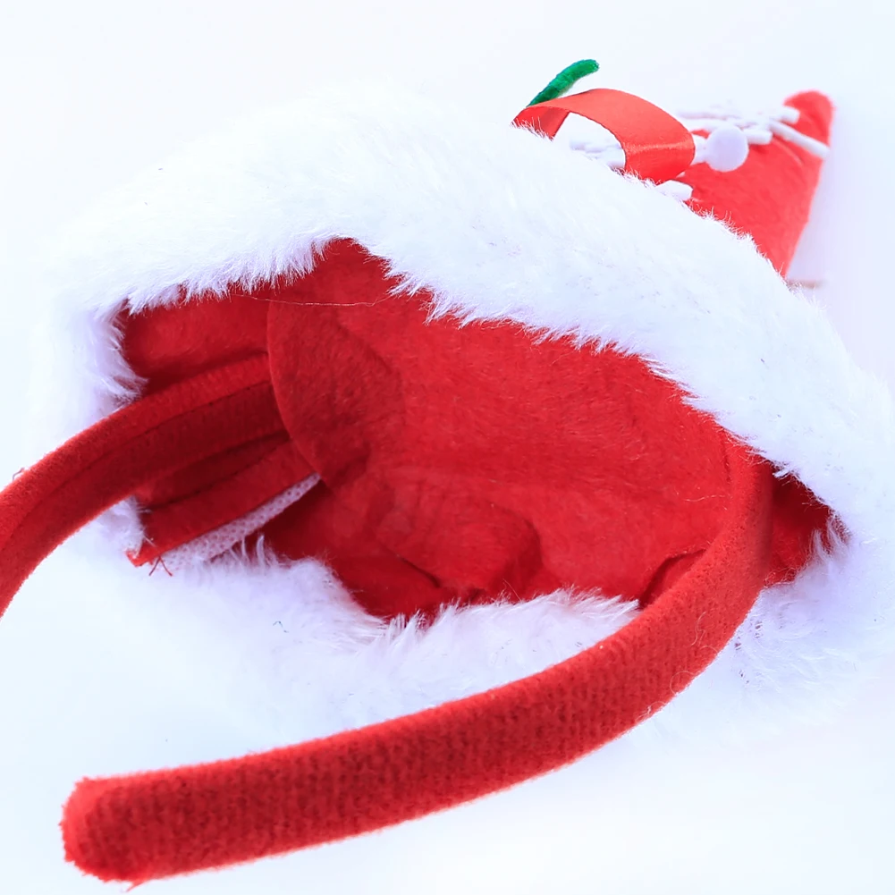 Christmas Headband Santa Claus Red Hat Decorative Headdress Girls Head Band Hair Accessories for Holiday Party Performance Props