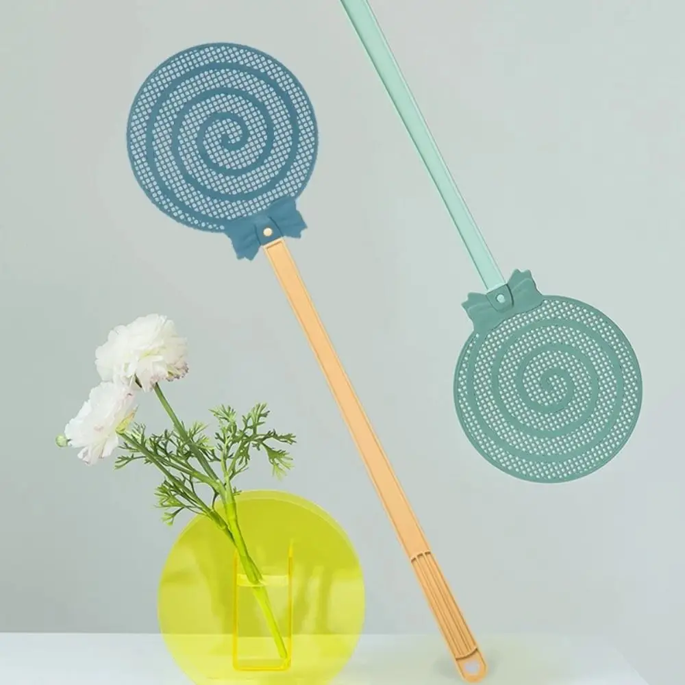 Fly Swatter Simple and Cute Household Cartoon Large Plastic Long Handle Thickened Mosquito Killing Swatter Outdoors Fly Swatter