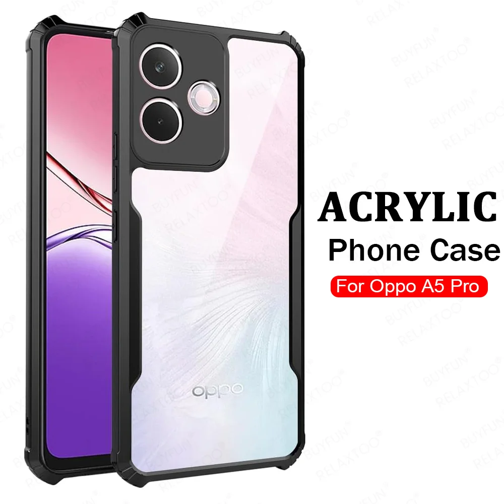 Acrylic Transparent Shockproof Airbag Case with TPU+PC Hybrid Back Cover