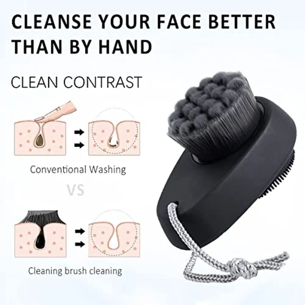 

Silicone Blackhead Removal Skin Care Exfoliator Face Cleansing Brush Pore Clean Double-Sided Facial Scrub Cleanser