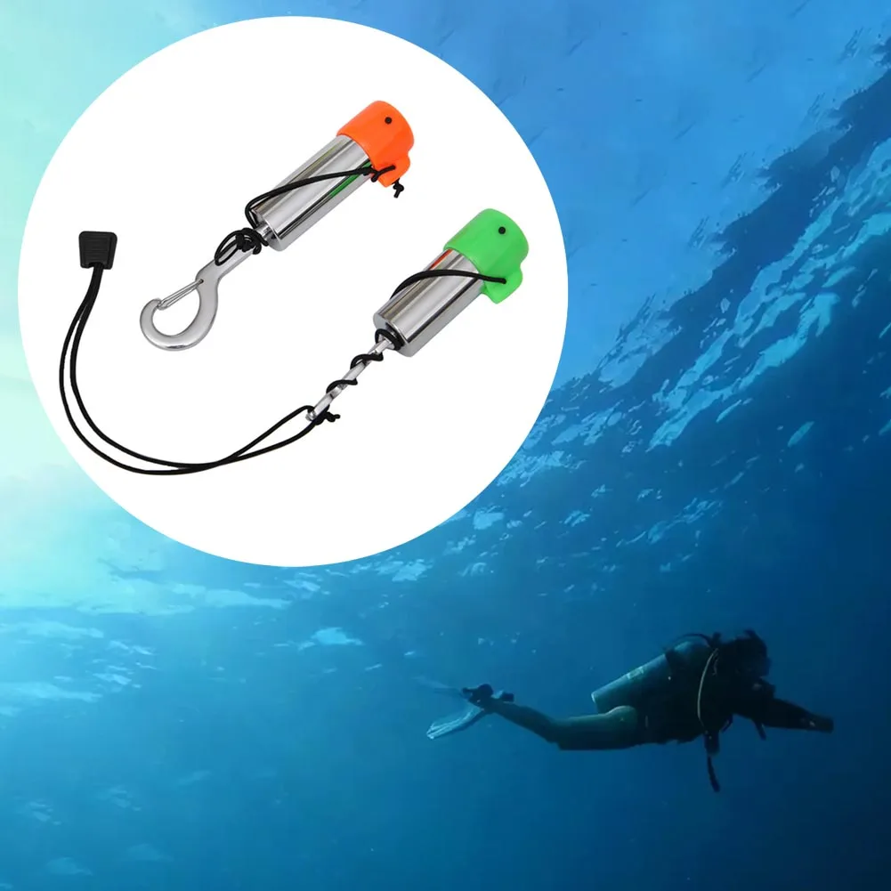 1pc Scuba Diving Safety Tank Signal Shaker Rattle Noise Maker Stainless Steel Underwater Rattle Diver Communication Stick Parts