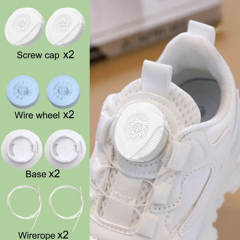 1 paio di lacci per scarpe da ginnastica con fibbia automatica girevole in filo metallico per bambini/adulti senza cravatta lacci per scarpe chiusura rapida_voghion.com